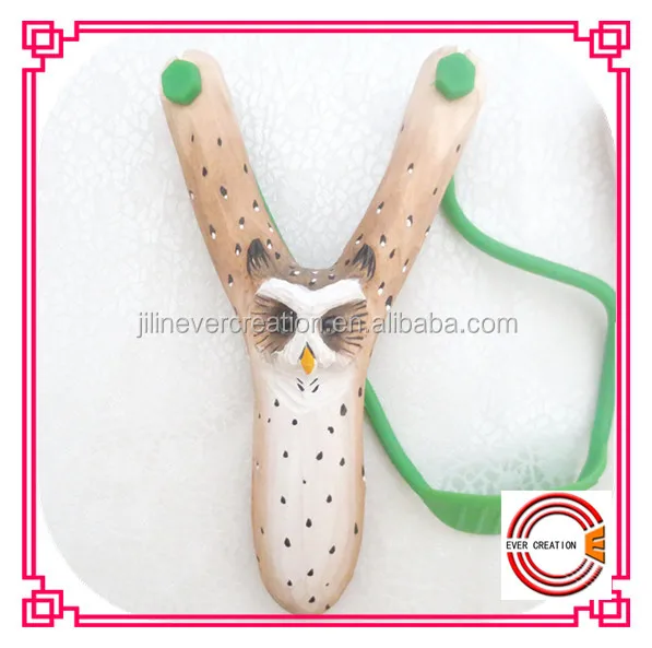 carved owl wooden slingshot