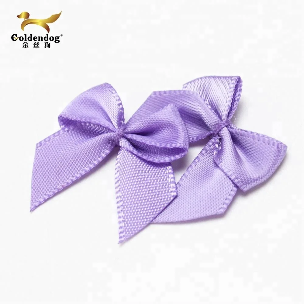 Mafolen China Factory Handmade Gift Decoration Polyester Bowknot Pre-tied Small Pink Satin Ribbon Bow Wholesale