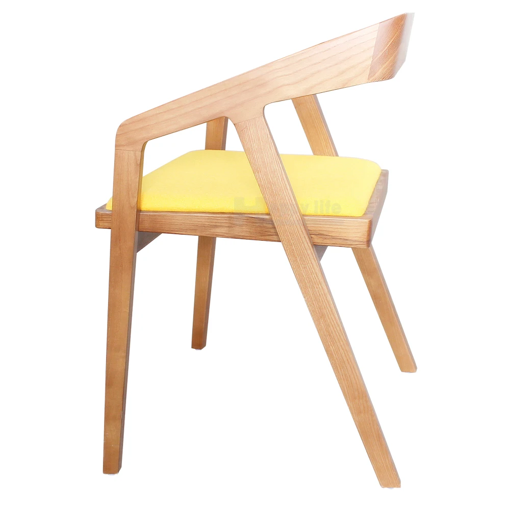 Modern design restaurant wooden chairs with cushion