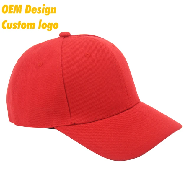 Best Stylish TC Plastic Buckle Blank plain flag print logo Red domed crown Hip Hop dad cap for ladies hats