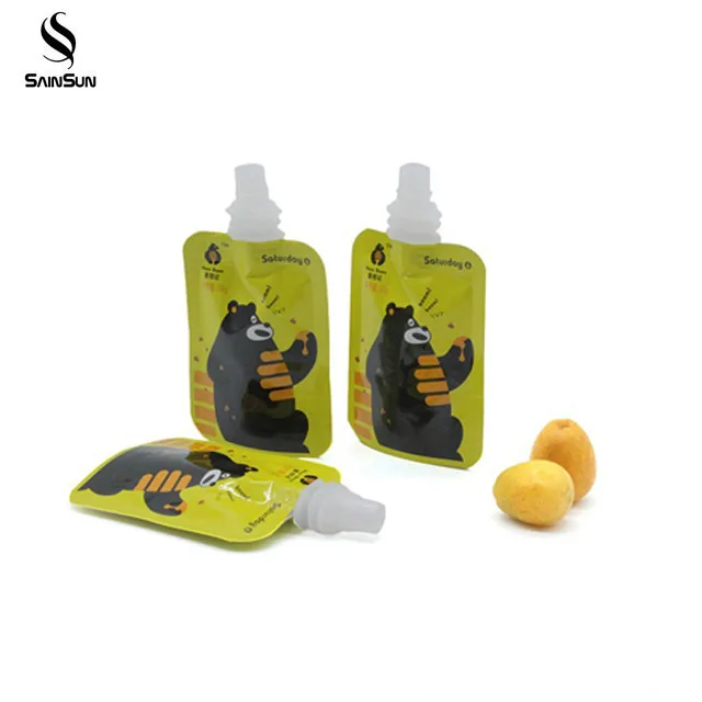 
Biodegradable Straw Juice Jelly Food Packaging Spout Pouch Plastic Bag For Liquid 