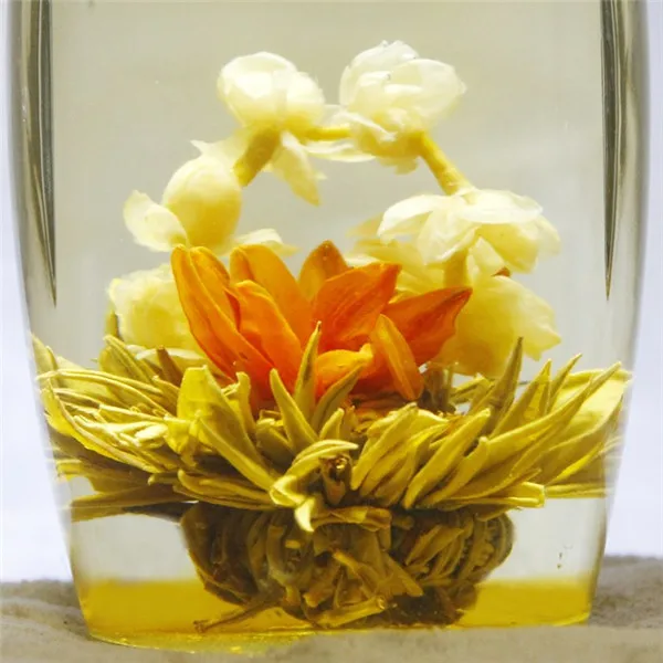 Chinese Supplier handcrafted blooming tea Natural Heart to heart Blooming Tea Ball