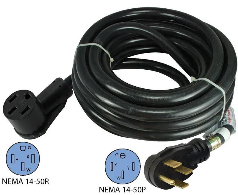 50A 15 Feet 125V 250V Heavy Duty RV Extension Cord