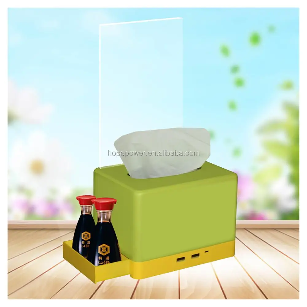 Top selling products in alibaba led tissue holder box power bank usb napkin dock 15000mAh