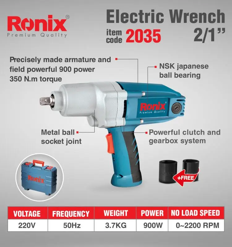 Ronix 900W Professional In Store Electric Impact Wrench Model 2035