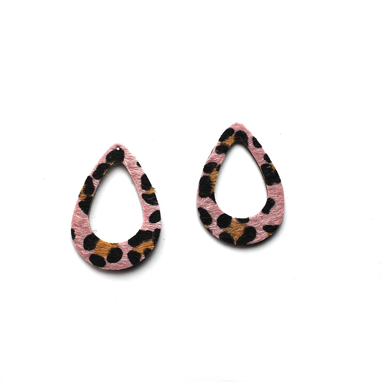 
Factory Custom Colorful Pink Leopard Pattern Leather Piece For Earrings 