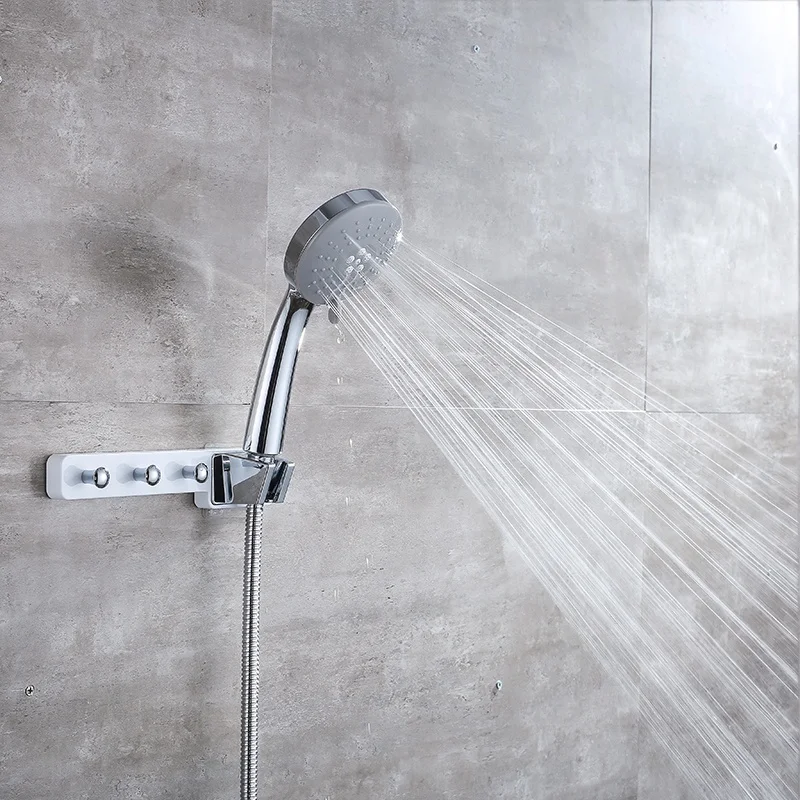 5 Function Chrome Plated Hand Held Shower Ser ABS Hand Showers With Robe Hook