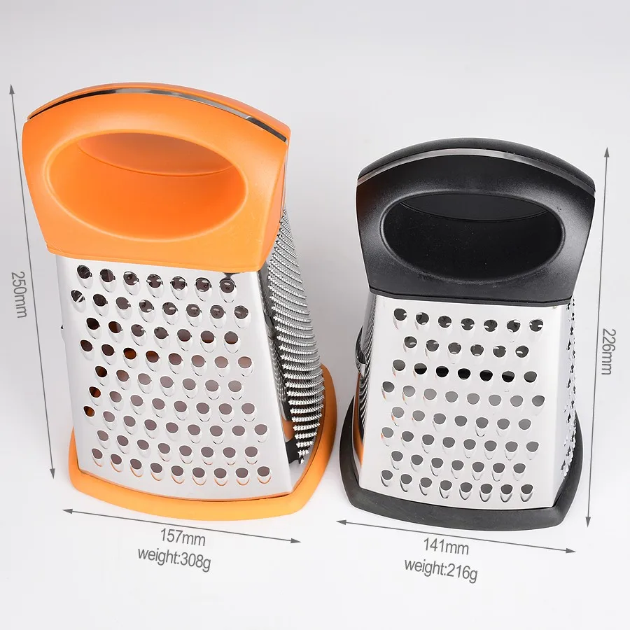 
Stainless steel slicer rubber material cheese grater with integrated container 