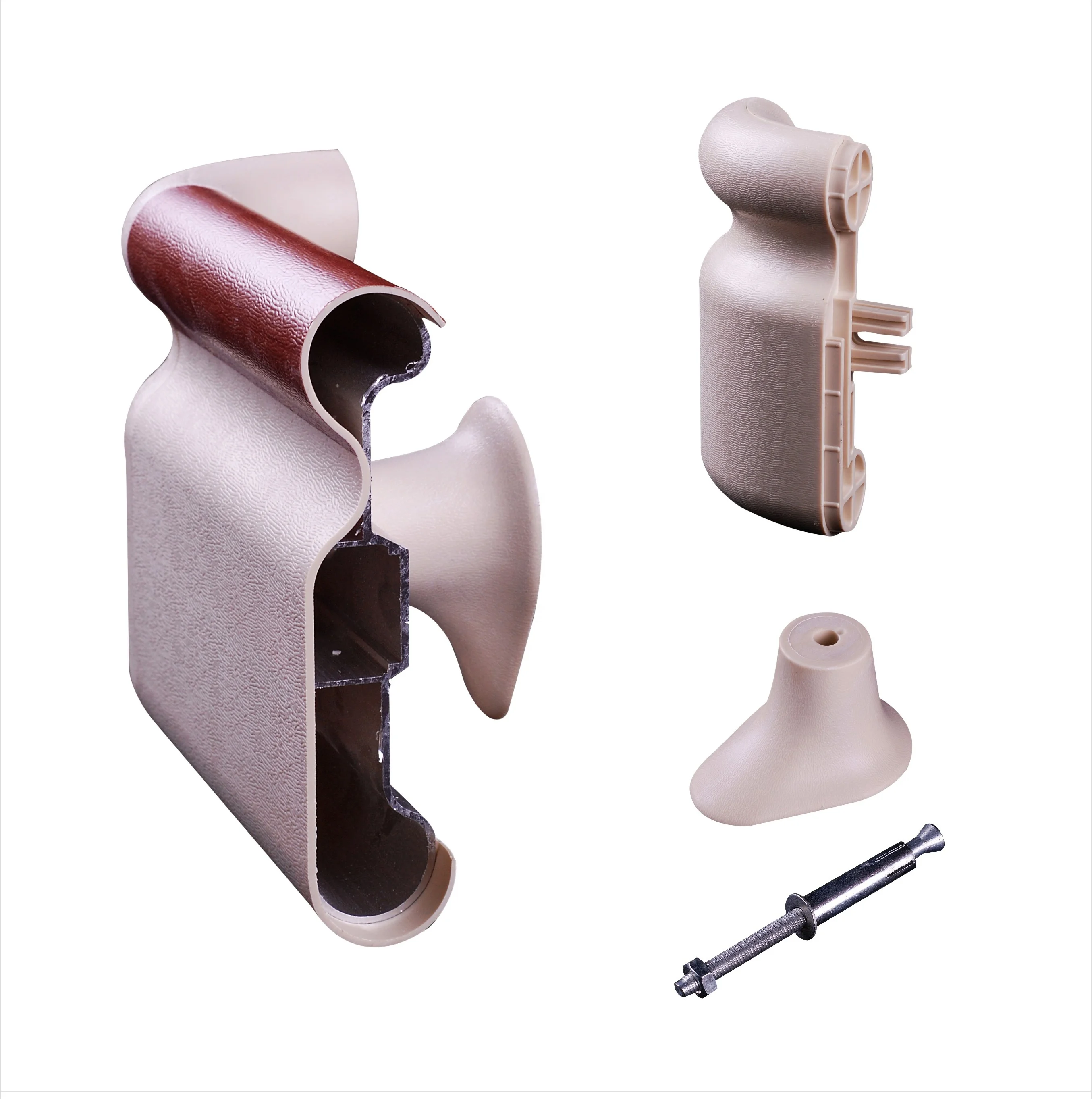 Hospital Wall Mounted PVC Plastic Handrail disabled vinyl plastic Corridor balustrade aluminium  hospital handrail