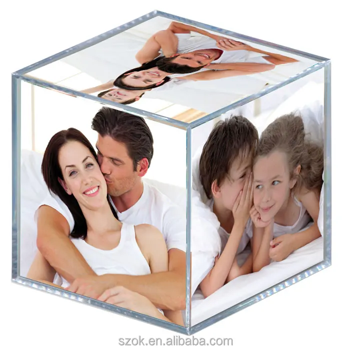 Новейший дизайн прозрачный 6 сторонее акриловое изображение куб оптовая продажа с фабрики