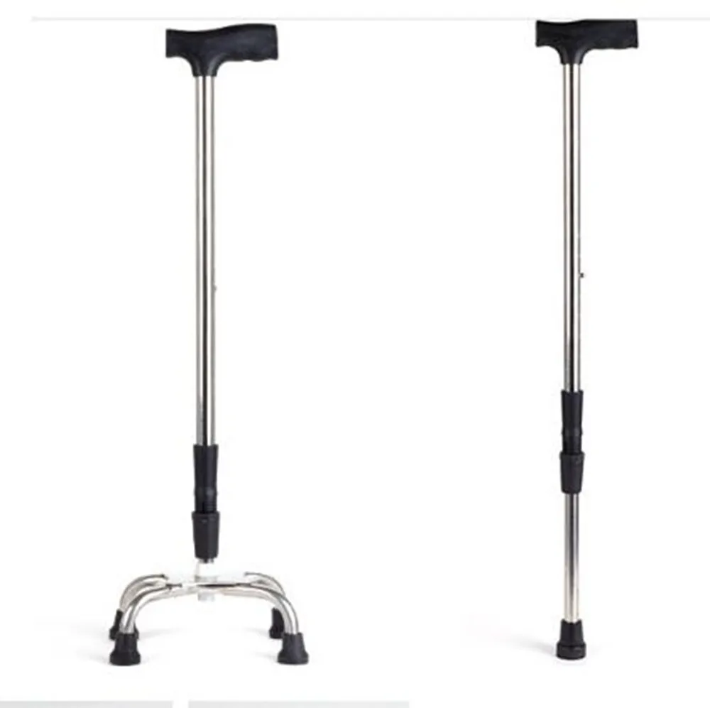 Medical aluminum walking stick four-legged handicapped walking cane