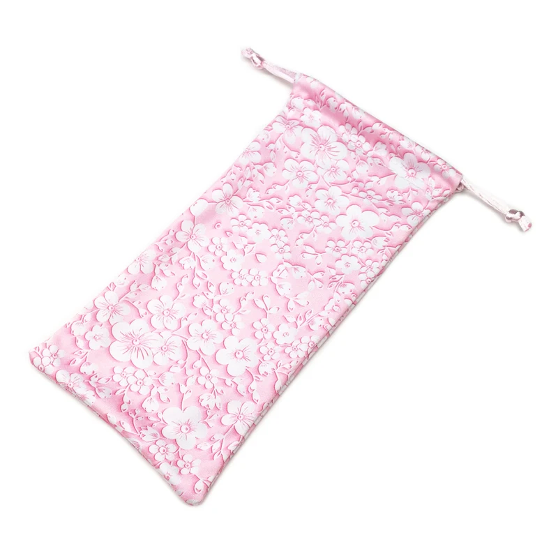 Custom Logo Printed Microfiber Drawstring Sunglasses Pouch Glasses Bag