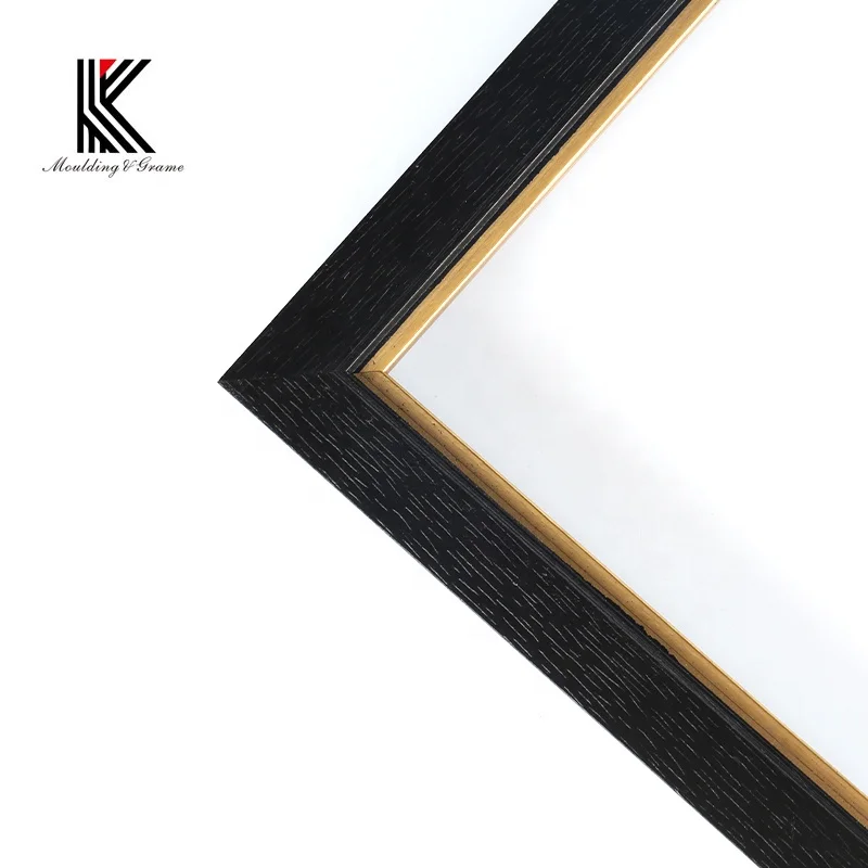 Black soild wood picture frame moulding for mirror frame painting frame