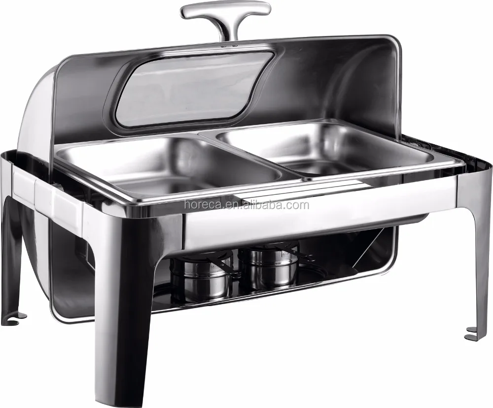  Тарелка RA2302 прямоугольная из нержавеющей стали для подогрева блюд в буфете с позолоченной рамой