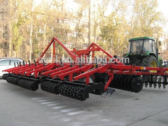 huge duty farm tractor use hydraulic combined land preparation machine with disk harrow, disk plough