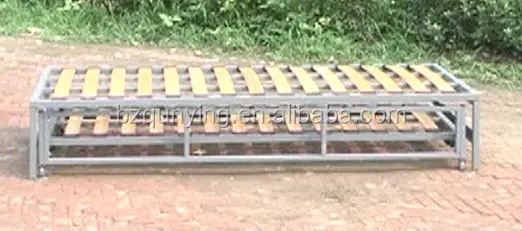 Metal slat sofa bed mechanism with storage, retractable sofa bed frame