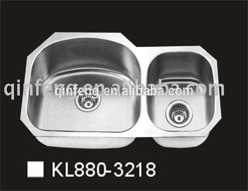 double drainer stainless steel kitchen sink/double bowl stainless steel sink with drainboard by china mainland supplier