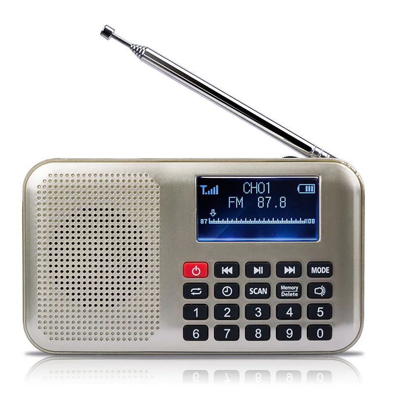 
Portable Digital SD card MP3 player solar FM radio built-in power bank 