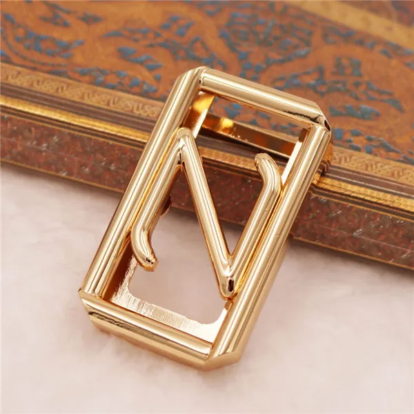 Новая модная заводская цена блестящая позолоченная простая пряжка из цинкового сплава