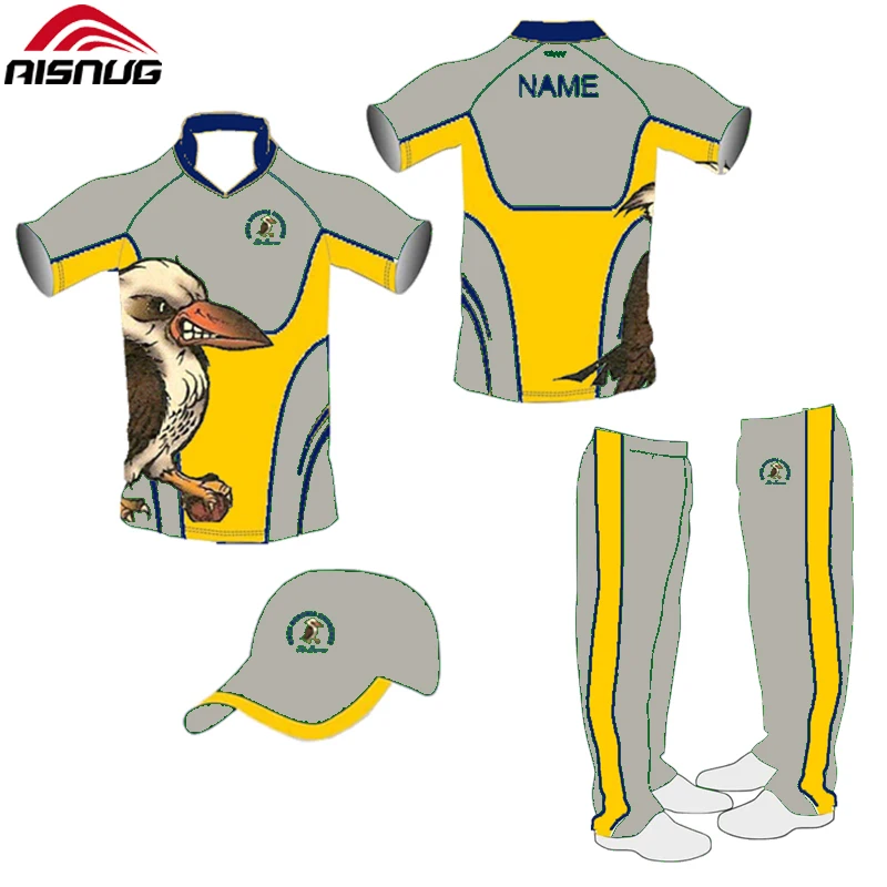 custom the new designs china sublimation cricket uniform set