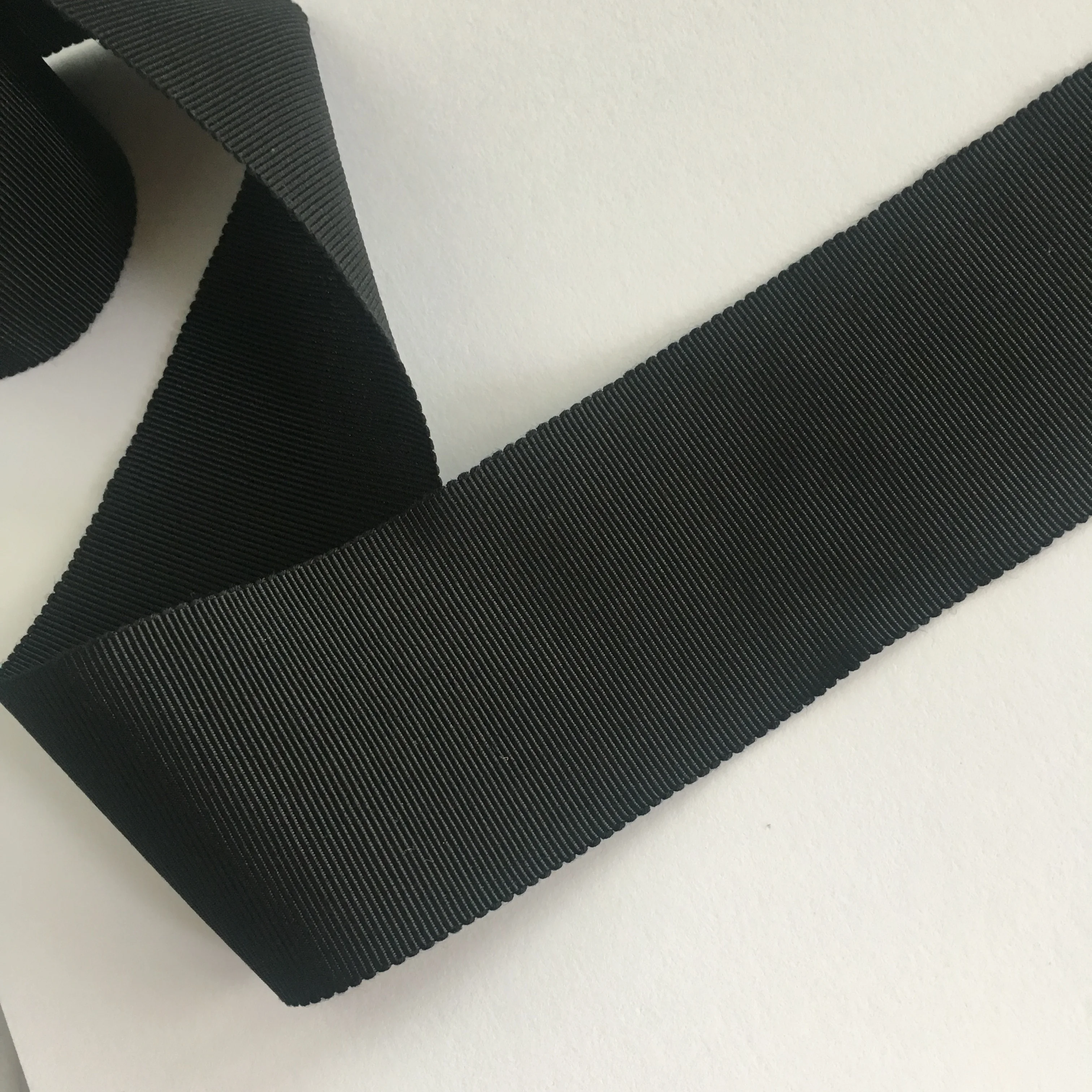 Manufacture wholesale 50mm Black Rayon Cotton Soft Grosgrain  Ribbon for Hat and garment