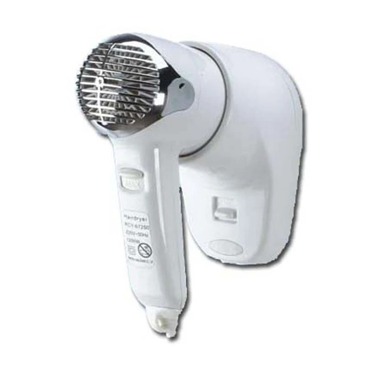 Custom White Plastic wall mounted hotel household hair blow dryer