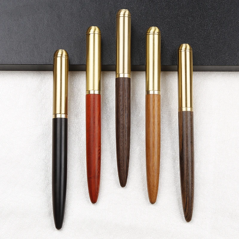 Luxury Eco Friendly Custom Wooden  Pen Brass Roller Pen for Promotion