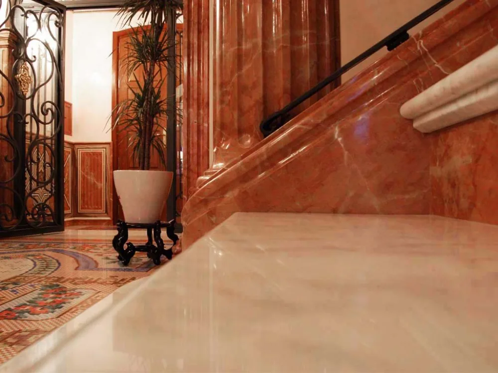 Luxury classical villa interior decoration Spanish Rojo Alicante Red Marble Floor Tile