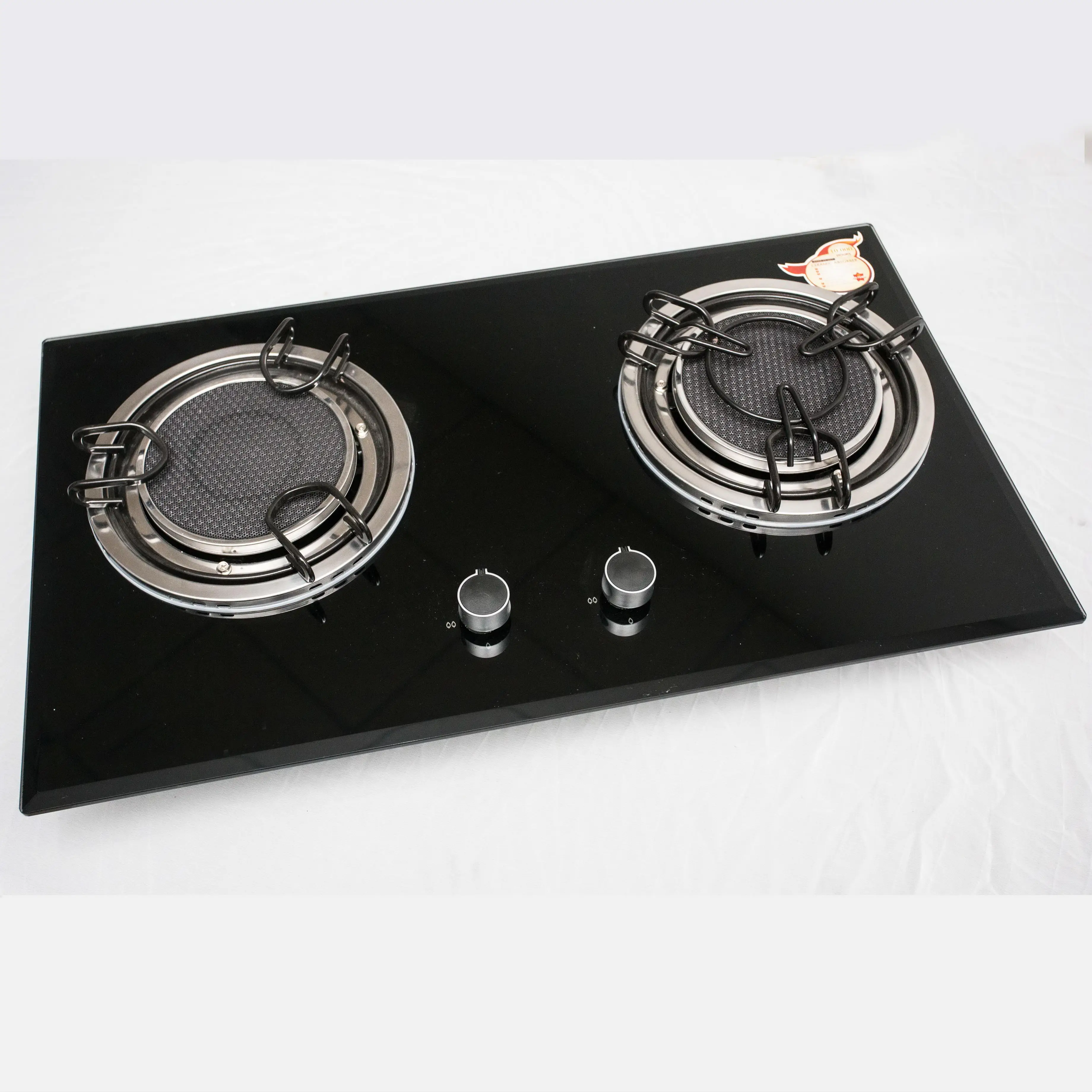 
Factory wholesale 2 burner glass top plate built-in gas stove for home use DGC-203EG 