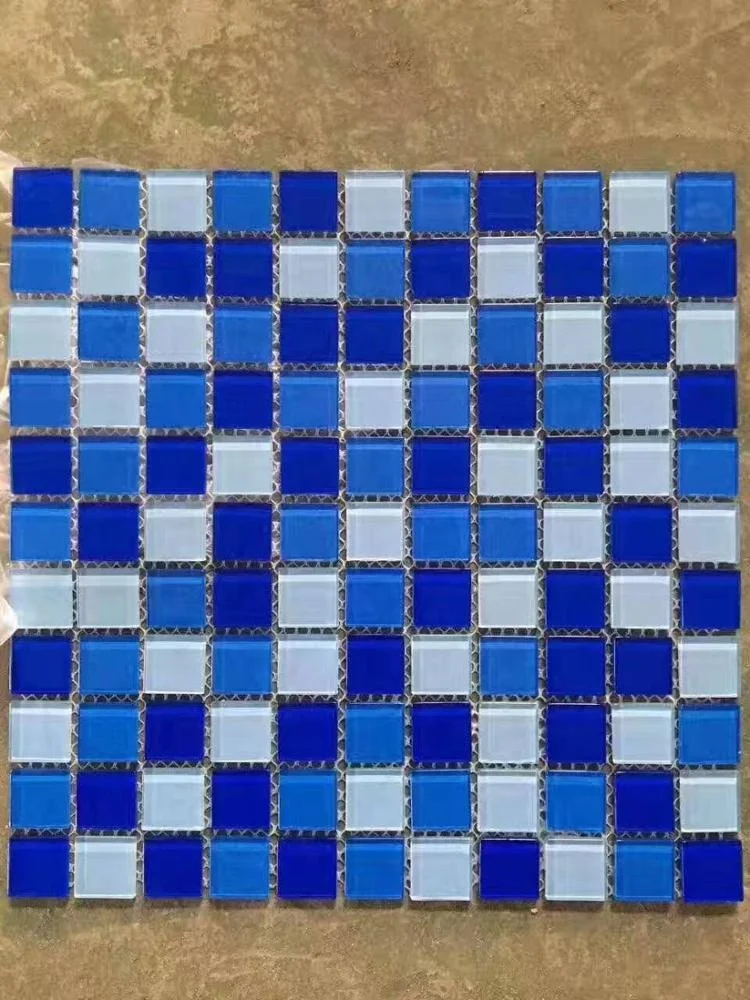 Splash Swimming Pool blue Glass Mosaic Tiling