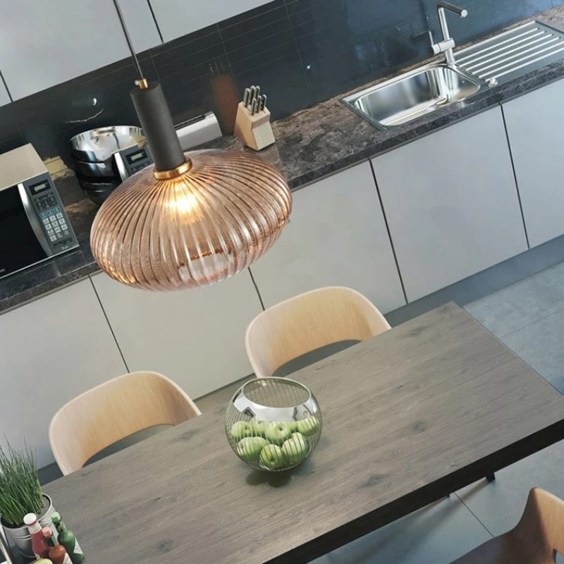 
modern kitchen decorative led bulb glass lamp shade pendant lamp coloful dining room and bedside lamp lights for home 