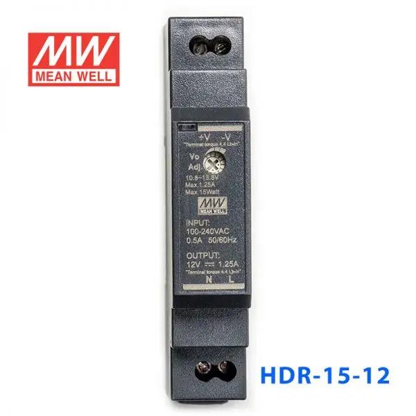 HDR-15-12  AC-DC15W  12V DIN RAIL ORIGINAL MEAN WELL SWITCHING POWER SUPPLY ultra slim step shape DIN RAIL