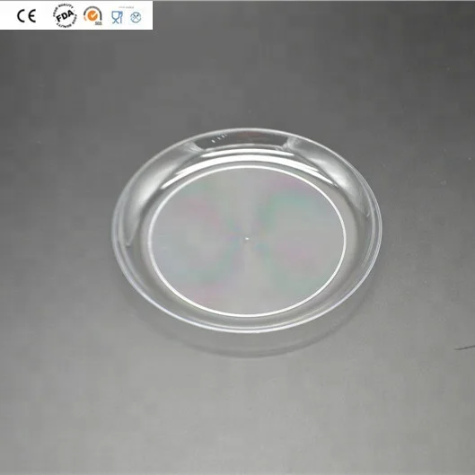 Высококачественная прозрачная декоративная одноразовая пластиковая тарелка с цветами, 6 дюймов