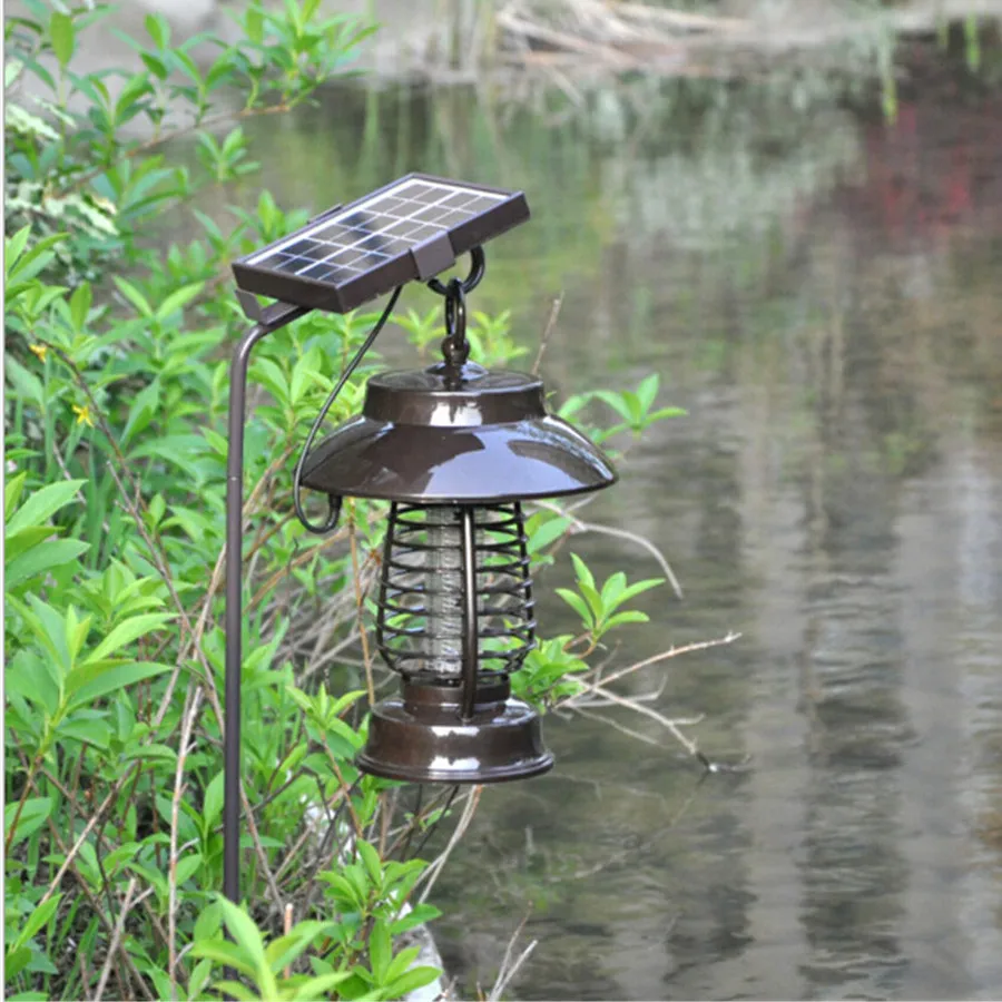 
YF-159 Outdoor Mosquito Killer Lamp with solar Panel 8W Bug Zapper Lantern Anti Mosquito Lamp 