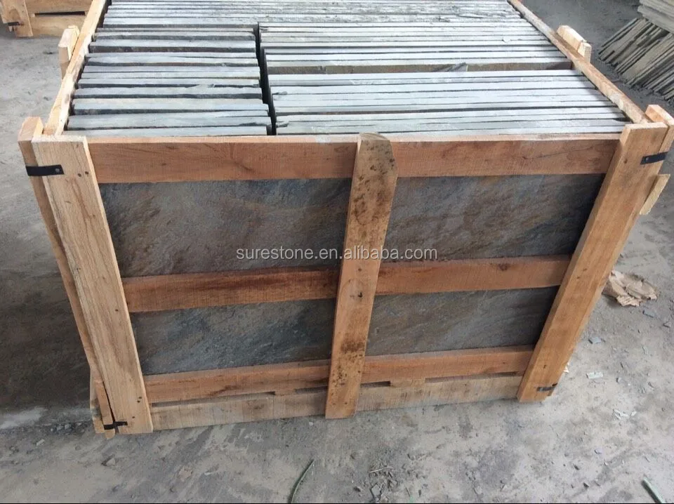 China Jiangxi Rusty slate outdoor wall panel rusty square stone tile natural surface terrace flooring tiles