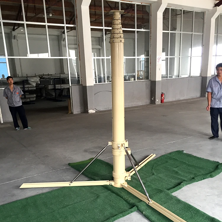 Military Pneumatic telescopic mast mobile telescopic lighting mast with tripod