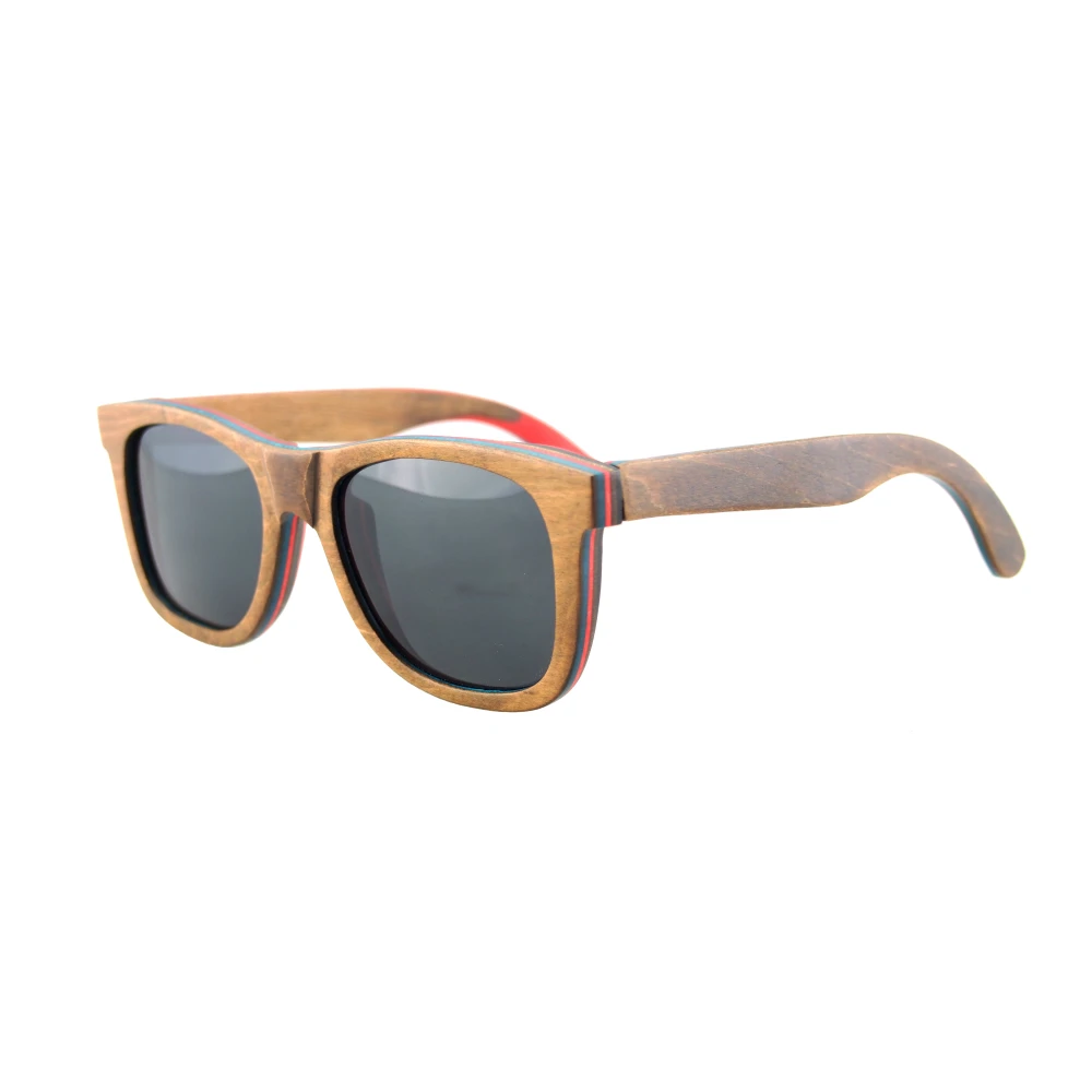 Wood Bamboo Eyewear  Handmade Cheap Skateboard Wooden Sunglasses With Case
