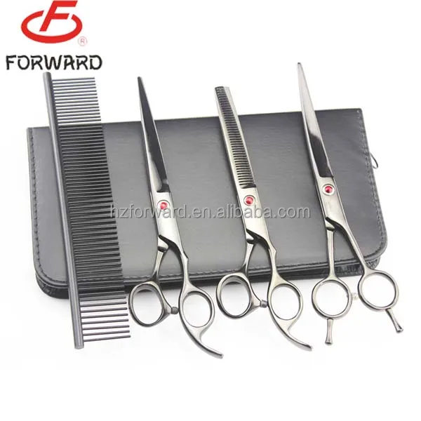 LILYS PET 7inch Professional Purple PET DOG Grooming scissors suit Cutting&Curved&Thinning shears