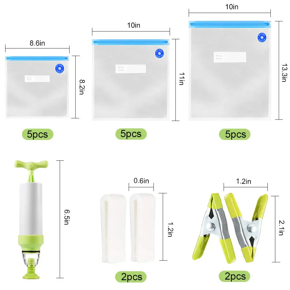 Factory Direct Sales BPA Free Reusable Sous Vide Bags With Pump Kit