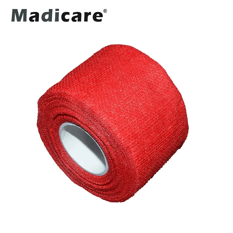 Cohesive adhesive hockey wrap gauze handle finger Golf Grip Tape stick fixing blade sock tape 3.8cmx9.1m in stock