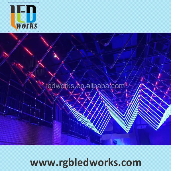 dmx 3d pixel meteor tube,led cortina lighting for disco,bar ceiling decoration