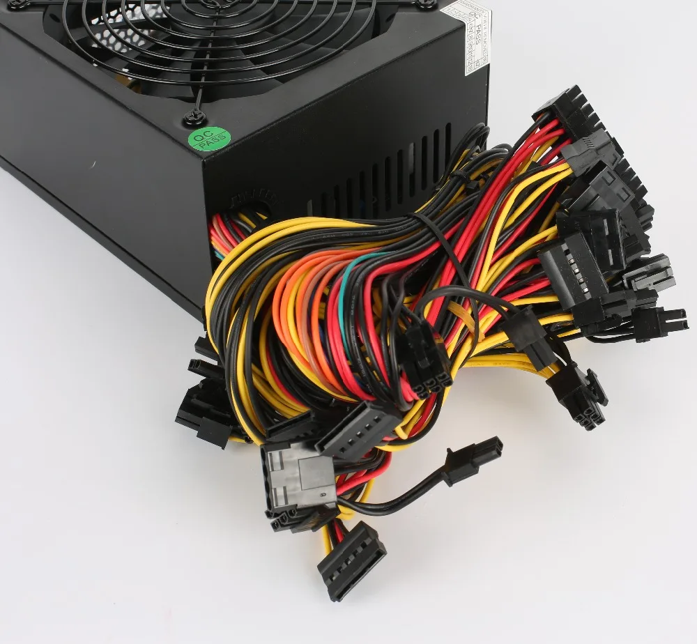  Блок питания 110 В блок 1600 Вт для майнинга 80 Plus Gold с 6GPU Eth Rig Ethereum монет 20 + 4 контактов> 1000 настольный