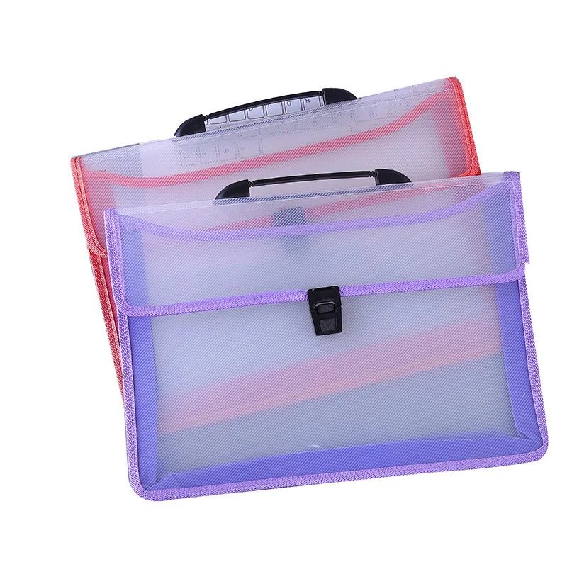 A4 pp document envelope bag plastic file folder with handle and fastener closure