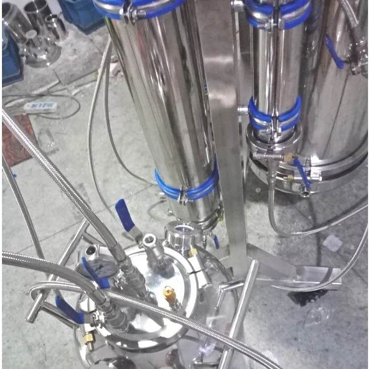 5LB 10LB 20LB rack mounted True Dewaxing Bidirectional BHO Closed Loop Extractor system with solvent tank