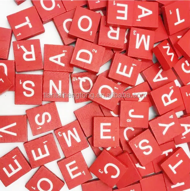 Wood Letter Tile Wooden S crabble Tiles A-Z Capital Letters for Crafts, Pendants, Spelling