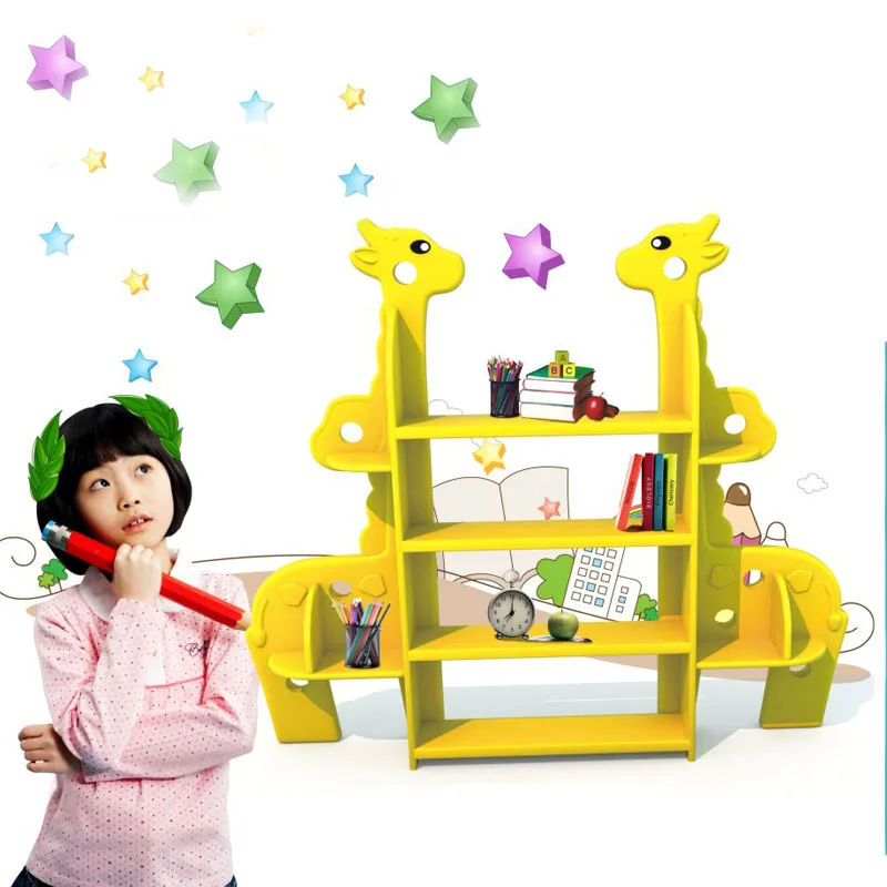 
kindergarten Kids Bookshelf, Bookcase Organizer, Cute Deer animal Book Rack Storage 