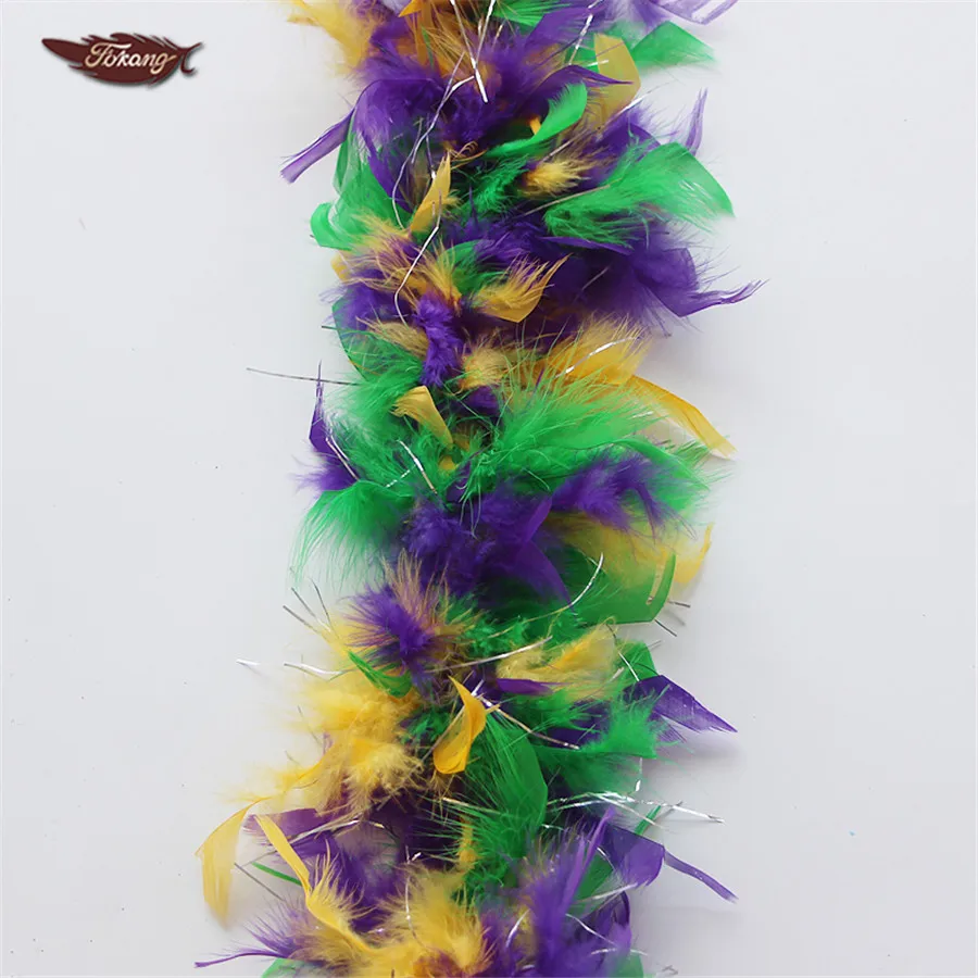 45gram 2yards Artificial Feather Boa Halloween Color Feather Boas Green Yellow Purple Chandelle Feather Boas For Halloween Decor