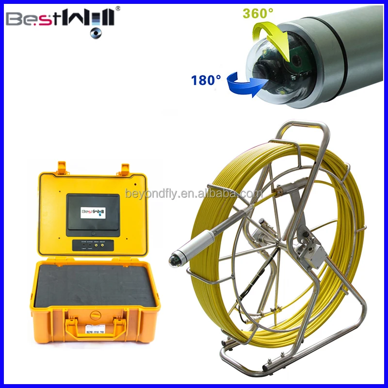 Водонепроницаемая камера для инспекции труб системы CR110-7YA с видеорегистратором, 60m или 120m стекловолокно кабель опционально