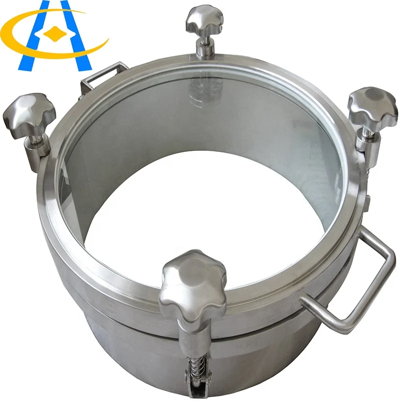 
Round pressure manway with glass pane 