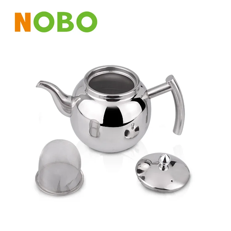 New kitchenware kettle double walled coffee drip tea pots stainless steel teapot with filter